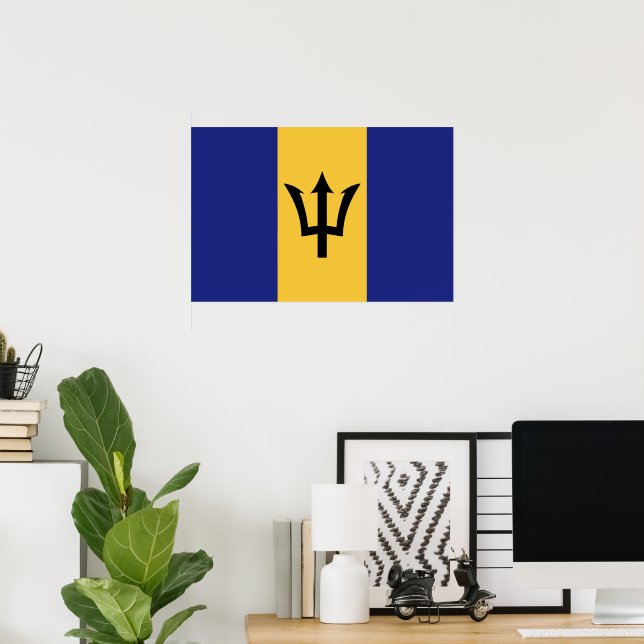 Barbados flagga poster (Hemmakontoret)