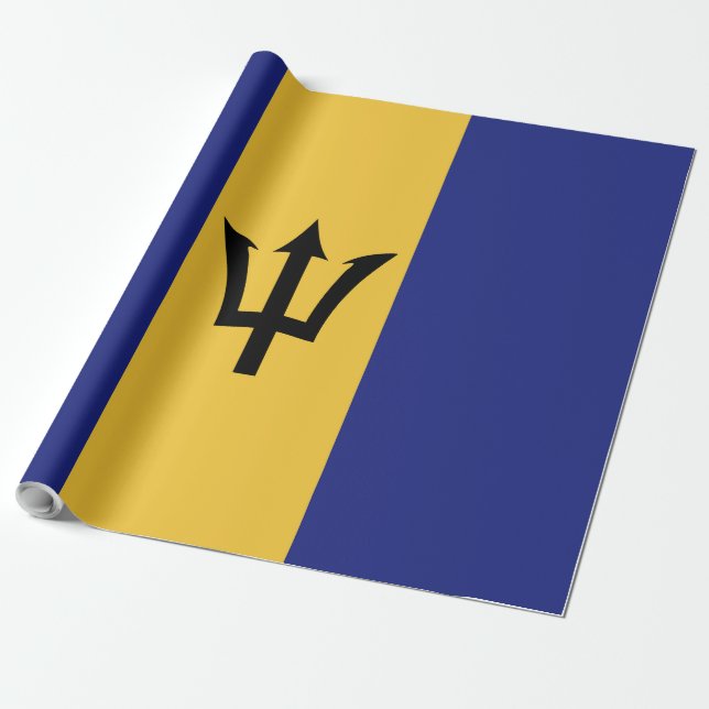Barbados flagga presentpapper (Utrullad)