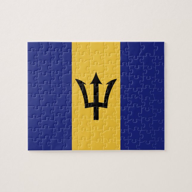 Barbados flagga pussel (Horisontell)