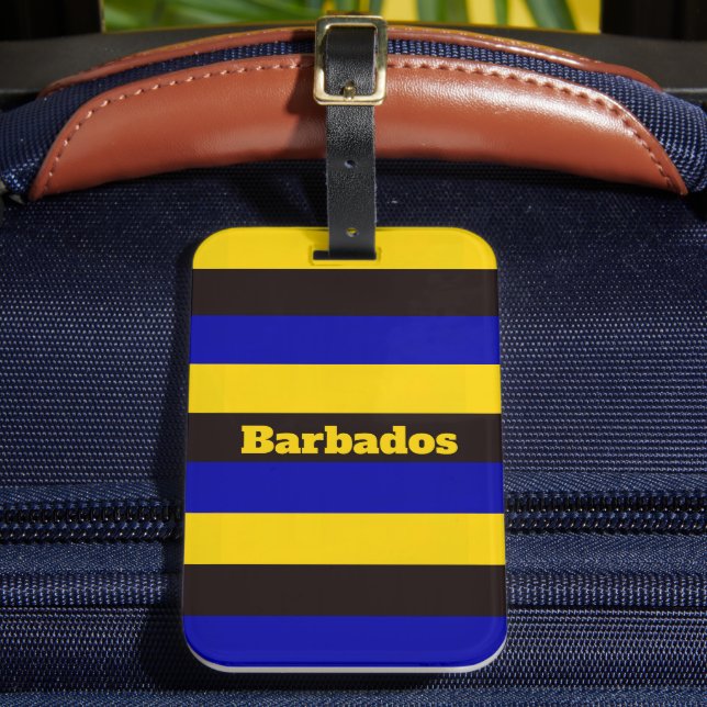 Barbados Flagga Rand Färg Bagagebricka (Framsida Insitu 2)