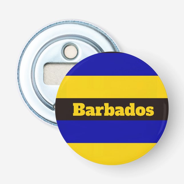 Barbados Flagga Rand Färg Flasköppnare (Framsidan)