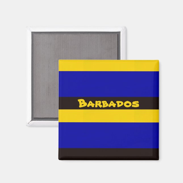 Barbados Flagga Rand Färg Magnet (Front/Back)