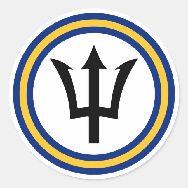 Barbados Flagga Ring Runt Klistermärke (Framsida)