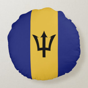 Barbados flagga rund kudde