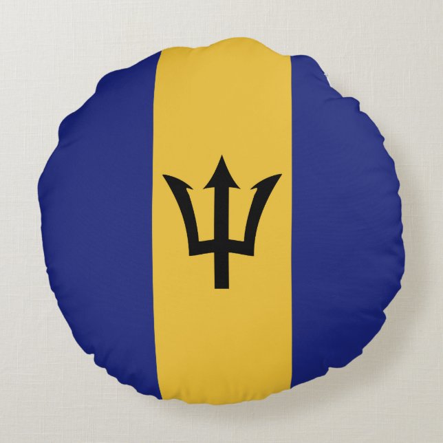 Barbados flagga rund kudde (Baksidan)