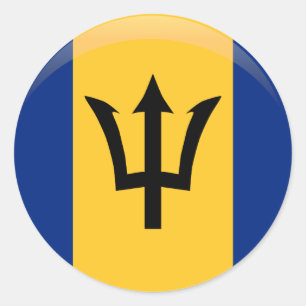 Barbados Flagga Runt Klistermärke
