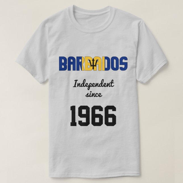 Barbados Flagga Självständighet Firande T Shirt (Design framsida)