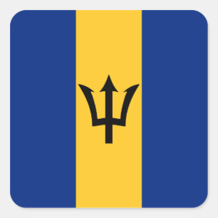 Barbados Flagga Sticker Fyrkantigt Klistermärke