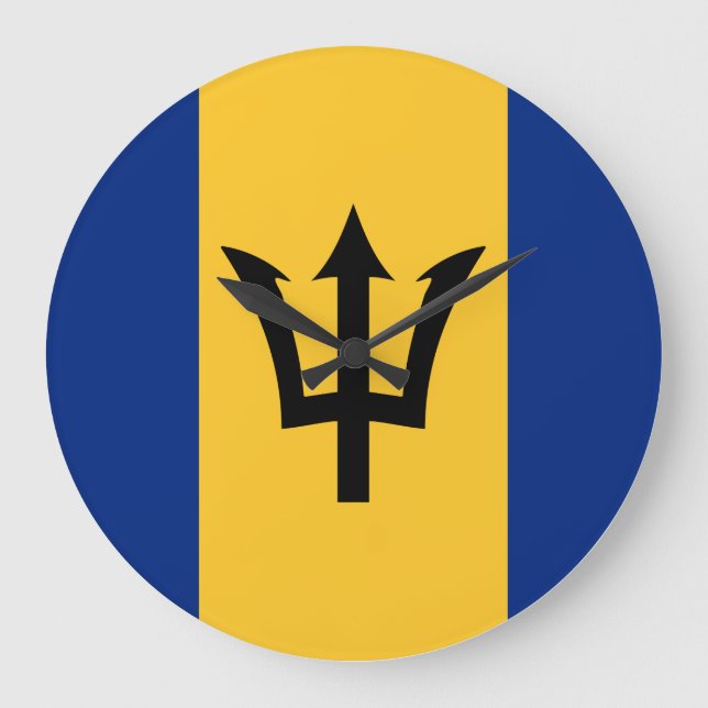 Barbados Flagga Stor Klocka (Framsida)