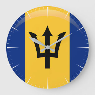 Barbados Flagga Stor Klocka