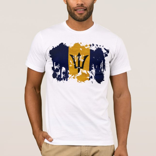 Barbados flagga t-shirt (Framsida)