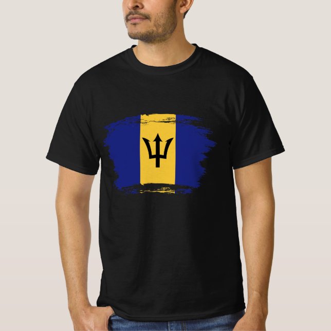 Barbados flagga t shirt (Framsida)