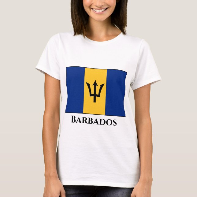 Barbados Flagga T Shirt (Framsida)