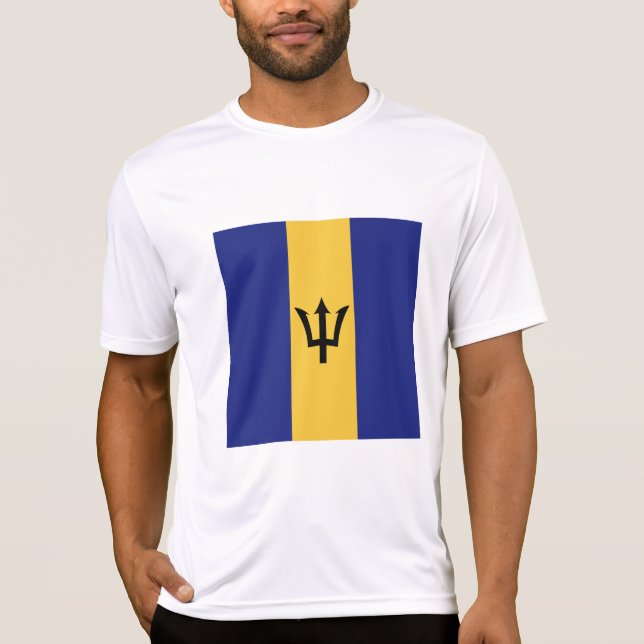 Barbados flagga t shirt (Framsida)