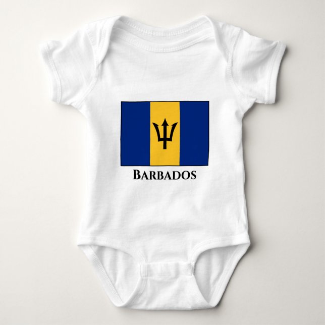 Barbados Flagga T Shirt (Framsida)