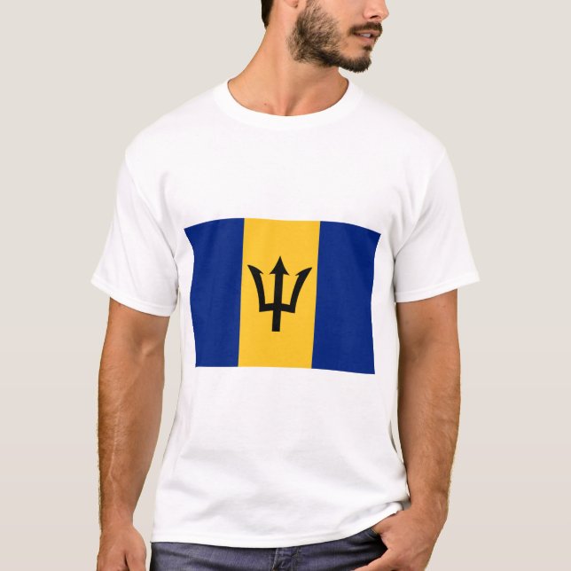 Barbados Flagga T Shirt (Framsida)