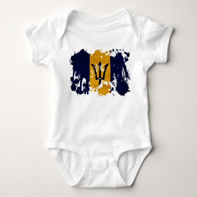 Barbados flagga t-shirt (Framsida)