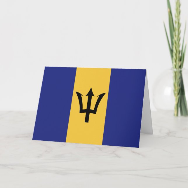 Barbados flagga tack kort (Framsida)