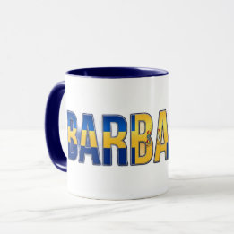 Barbados Flagga Text | Karibisk Stolthet Design Mugg