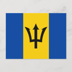 Barbados Flagga Vykort
