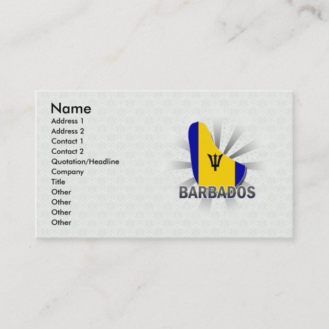 Barbados flaggakarta 2,0 visitkort (Framsida)