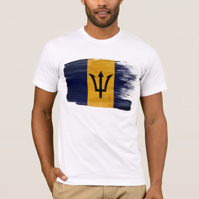Barbados flaggaT-tröja T-shirt (Framsida)