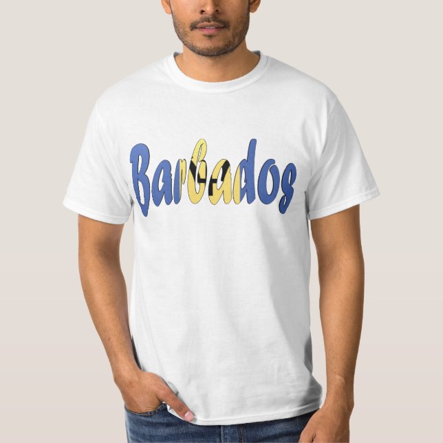 Barbados flaggaT-tröja Tee Shirt (Framsida)
