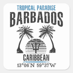 Barbados Fyrkantigt Klistermärke