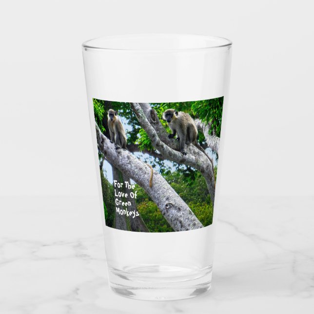 Barbados Grönt Monkey Glass Glaskopp (Framsida)