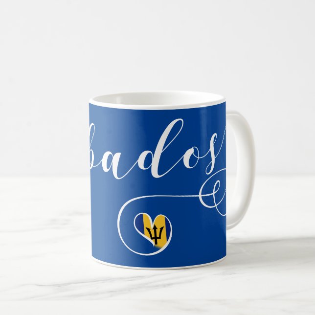 Barbados Heart Flagga, Barbadien Kaffemugg (Framsida höger)