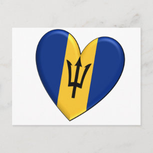 Barbados Heart Flagga Vykort
