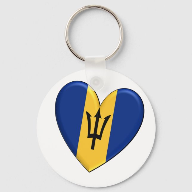 Barbados hjärta flagga nyckelring (Framsida)