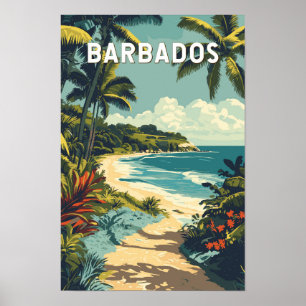 Barbados Illustration Resa Konst Vintage Poster