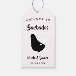 Barbados Island Bröllop Welcome Bag Märkre, Karta Presentetikett