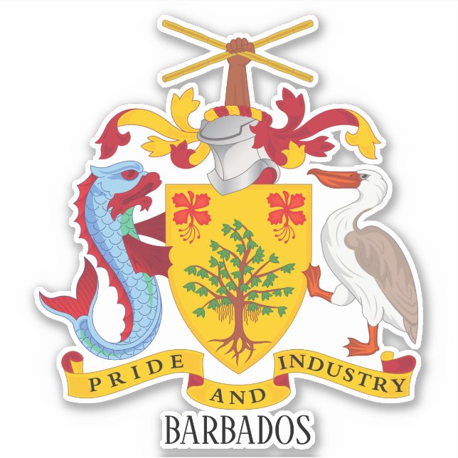 Barbados Jacka i Arm Patriotic Klistermärken (Framsida)