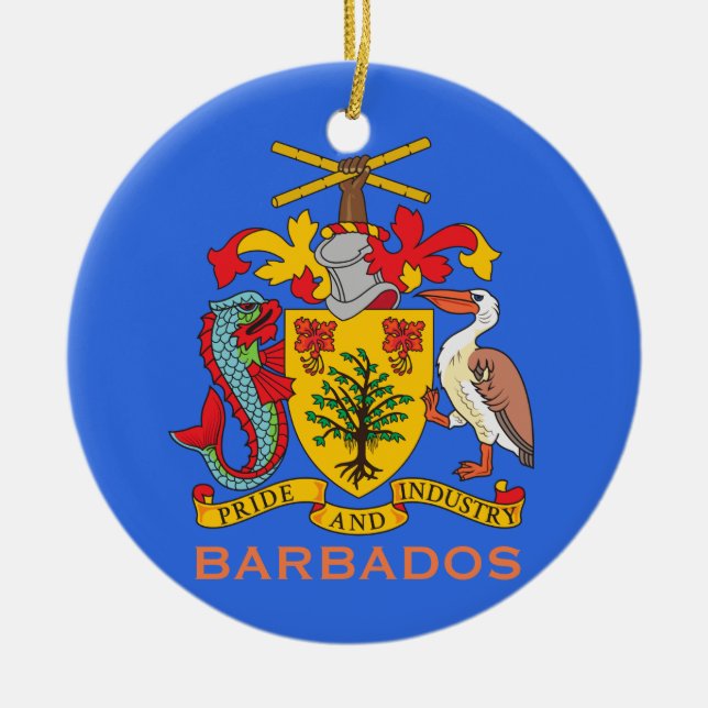 Barbados Jackar om Arm och Flagga jul Ornament (Framsidan)