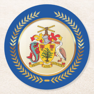 Barbados Jackar om Arm Underlägg Papper Rund
