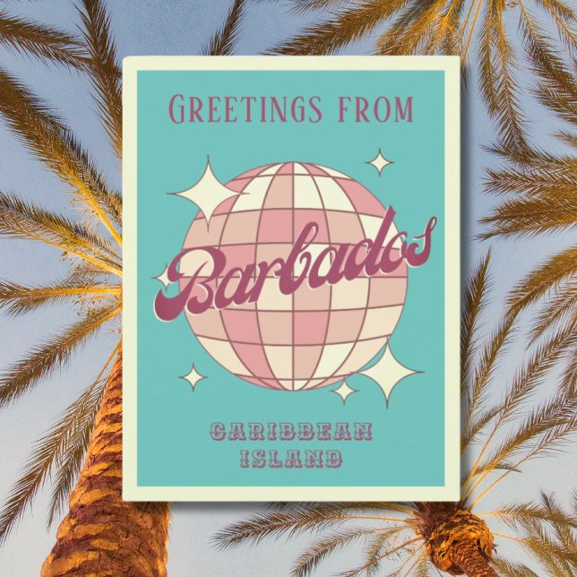 Barbados Karibiska semester Retro Postcard Vykort (Skapare uppladdad)