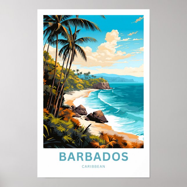 Barbados Karibiska Travel Skriv ut Poster (Framsidan)