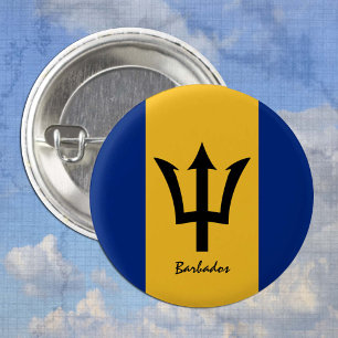 Barbados-knapp, patriotisk Barbados Flagga mode Knapp