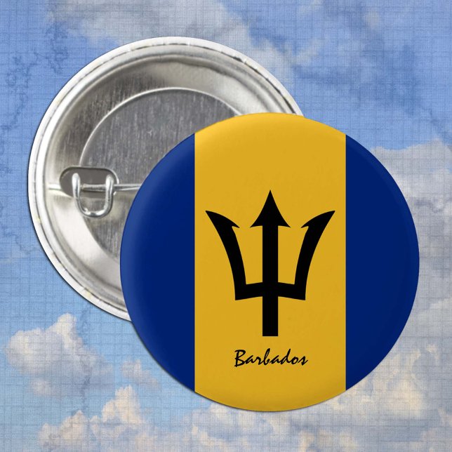 Barbados-knapp, patriotisk Barbados Flagga mode Knapp (Skapare uppladdad)