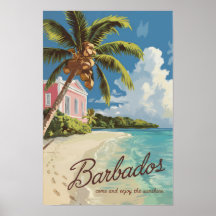 Barbados konstnärlig reskonst vintage
