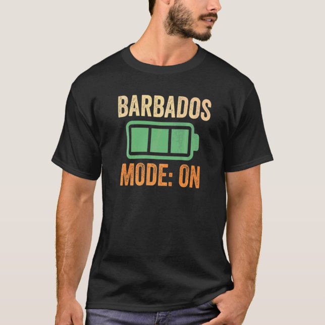 Barbados-läge på batteri t shirt (Framsida)