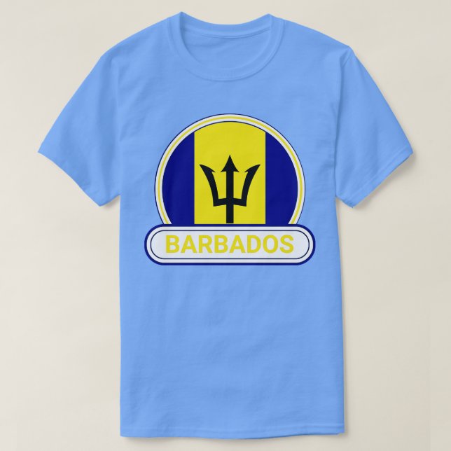 Barbados Land Badge Barbados Flagga T Shirt (Design framsida)