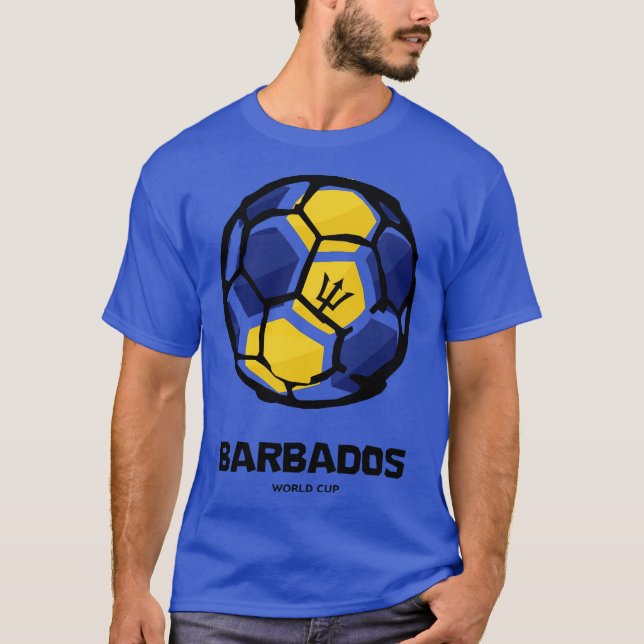 Barbados Land Flagga T Shirt (Framsida)