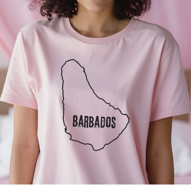 Barbados Land Karta Shirt Barbadian Line T-Shirt (Skapare uppladdad)