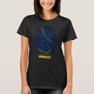 BARBADOS land outlline Flagga T Shirt