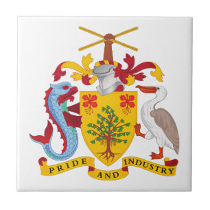 Barbados landskol vapen symbol emblem flagga kakelplatta