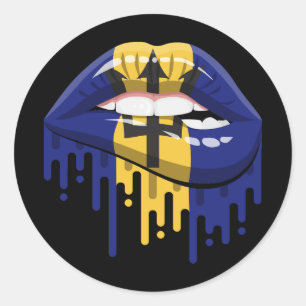 Barbados läppar pride root flagga runt klistermärke