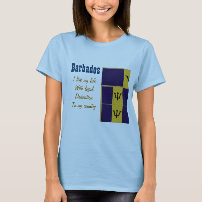 Barbados lojalitet mot mina t-shirts med land (Framsida)